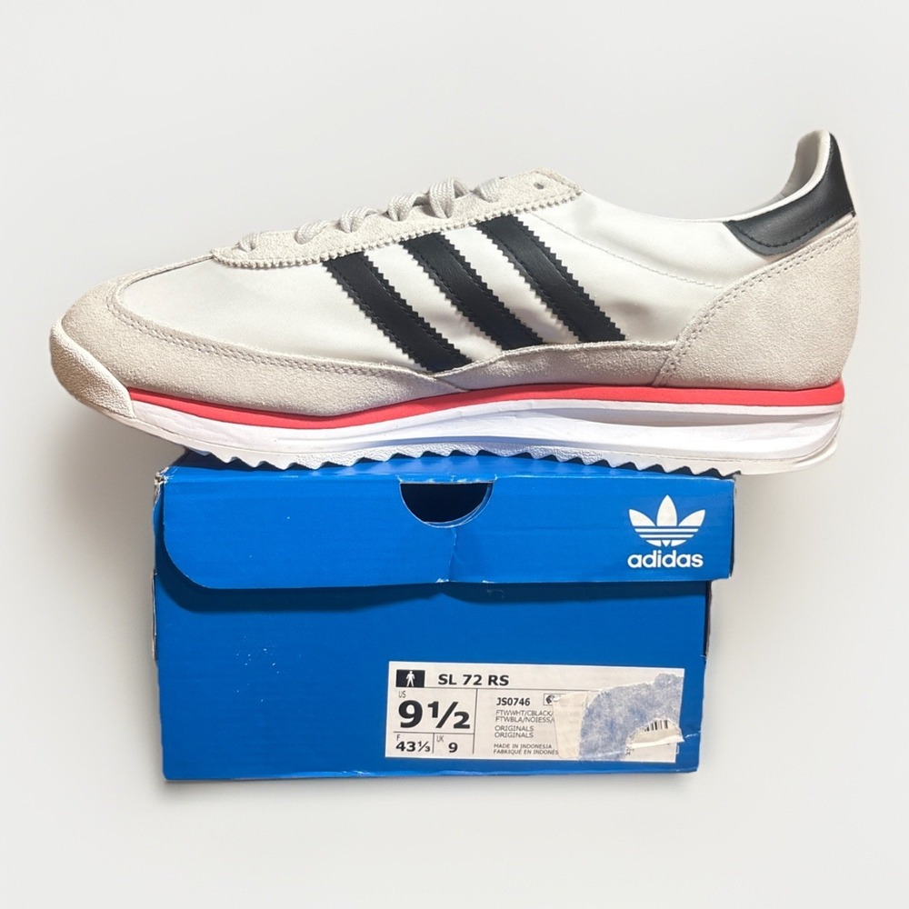 adidas Originals SL 72 RS white MEN'S SHOES Size 9.5 JS0746